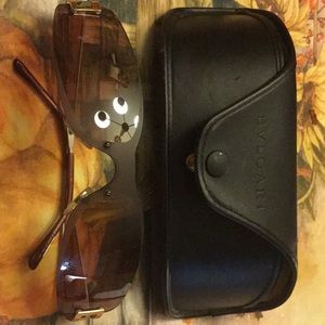 Used. BVLGARI Rimless Sunglasses. NO scratches.